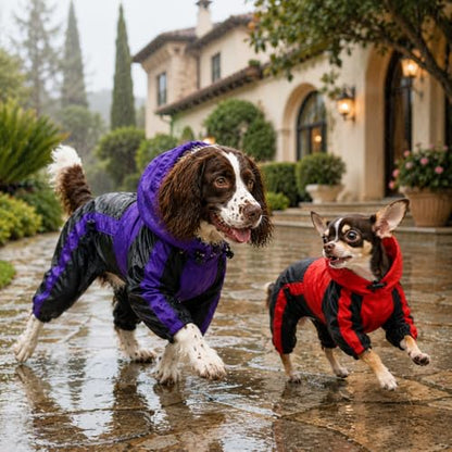 Lovelonglong Dog Hooded Raincoat, Small Dog Rain Jacket Poncho Waterproof Clothes with Hood Breathable 4 Feet Four Legs Rain Coats for Small Medium Large Pet Dogs Red S - color: Red, size: S (Small Dog ~7lbs)