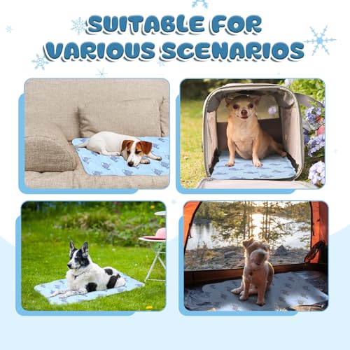 Nuanchu Dog Stroller Cooling Mat, Waterproof Gel Pet Cooling Pad for Summer, Washable Cat Sleeping Blanket, Portable Ice Gel Travel Mat for Cats, Crates, Car Seat(11.81 x 19.69 Inches,Whale) - size: 11.81 x 19.69 Inches, style: Whale