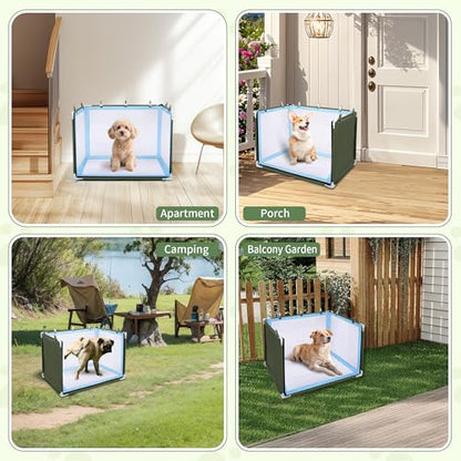 Dog Pee Pad Holder with High Walls,Waterproof Puppy Litter Box,Foldable Indoor Dog Potty,No Spill Pet Toilet for Small/Medium Puppy, Easy Clean,Army Green (24"x17.7"x17.7") - size: 24"x17.7"x17.7"