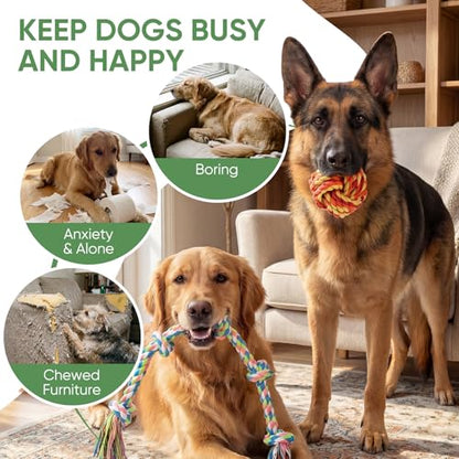Aitmexcn Dog Rope Toys for Small and Medium Dogs, 10 Pack Puppy Teething Cotton Chew Tug Ropes, Indoor Outdoor Interactive Tug of War Toy Set, Sturdy Knot Toys for Dental Care and Boredom Relief - size: 10 Pack-Small
