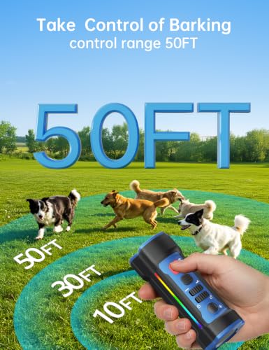 Enhanced Ultrasonic Dog Bark Deterrent Devices, Professional 50ft Range Anti Barking Devices for Dogs, Long Battery Life & Safe Humane Design, Effectively Stops Noise & Bad Behavior