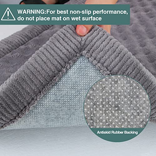 Gray Dog Crate Pad 48x30 inch Memory Foam Large Dog Kennel Bed Soft Flannel Washable Anti Slip Puppy Sleeping Mat,Grey - color: Grey, size: XX-Large