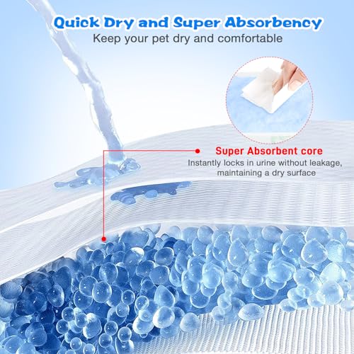 Dog Diaper Liners 100ct Super Absorption Disposable Dog Diaper Booster Pads Leak-Proof for Female and Male Fit Most Reusable Pet Belly Bands, Wraps and Period Diapers(Regular, S-100ct) - size: Regular