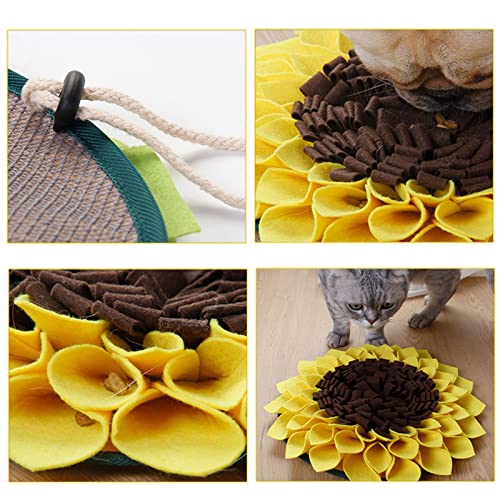 Dog Snuffle Mat Rabbit Foraging Feeding Pad Sunflower Treat Training Mat Boring Breakers for Rabbits Guinea-Pigs Dog Snuffle Mat Toy Small Dog Puzzle Toy Rabbit Foraging Mat Large with