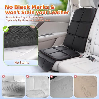 Gimars XL Thickened Car Seat Pad, Pack of 2, [ISOFIX Suitable], Universal Waterproof 600D Oxford Car Seat Protector with Mesh Pockets, Universal for SUVs, Cars and Trucks, Black - color: black