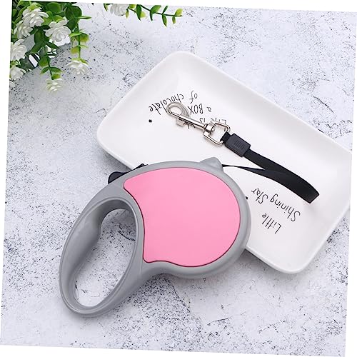 BESPORTBLE 5m Dog Training Automatic Retractable Dog Leash Large Handle for Small Medium Pets Telescopic Traction Rope - color: Pink