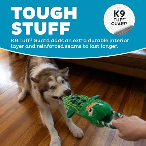Outward Hound Ropiez Rope Interactive Dog Tug Toy for Tugging Squeaky Fun, 23.6 Inch Mallard, Green, Large - color: Ropiez Mallard