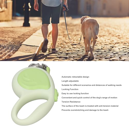 Retractable Dog Leash Automatic One Handed Brake Ergonomic Durable Pet Walking Leash for Walking Travel Training Adjustable Length Locking Function Tension Resistance Stainless