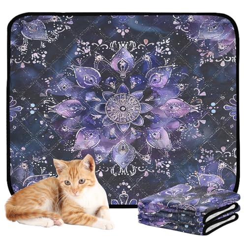 Qilmy Mandala Pet Mat, Waterproof Reusable Dog Training Pad Anti-Slip Pet Creat Pad for Small Medium Large Dogs and Cats - size: Smallx3