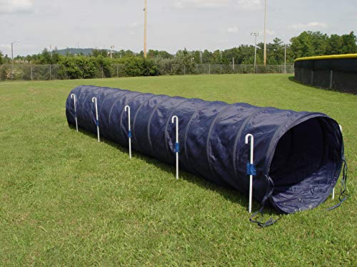 14' Dog Agility Tunnel with Stakes, Multiple Colors Available (Navy) - color: Navy