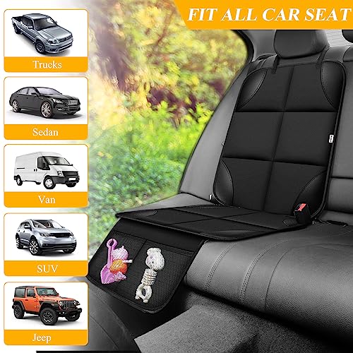 Meolsaek Car Seat Protector for Child Car Seat, Durable 600D Fabric Waterproof Car Seat Cover with Thick Pad Non-Slip Backing，No Imprints (Black 1pc) - color: Black 1pc