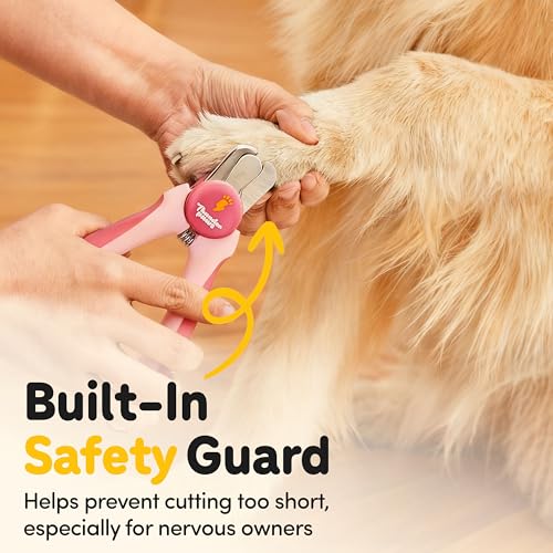 LED Dog Nail Clippers with Light Illumination, Trimmers with Protective Guard, Safety Lock and Nail File - Suitable for Large and Small Dogs & Cats (Pink) - color: Pink, size: Medium-Large (LED)