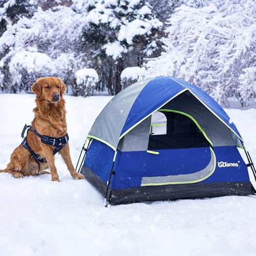 GDanes Blue Dog Tent House - Portable Indoor/Outdoor Dog Bed with Soft Pad for Large Dogs, 42 x 42 x 32 Inches - style: Blue