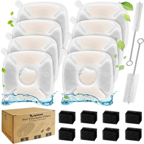 18 Pcs Cat Fountain Filters Replacement Compatible with VEKEN 95oz/2.8L, 67oz/2L, 135oz/4L Pet Fountain
