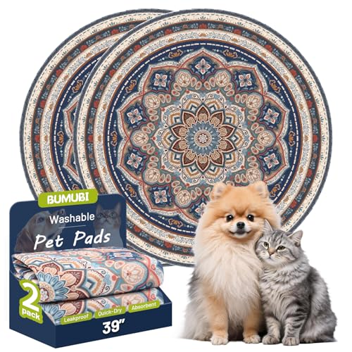 Washable Pee Pads for Dogs,2 Pack Super Absorbent Reusable Puppy Training Pads 39inch, Leak-Proof & Non-Slip,for Potty Training,Whelping,Crate & Playpen - size: 39x39in(Pack of 2)