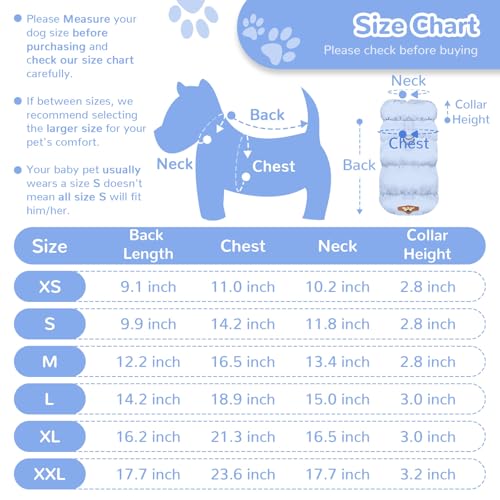 ABRRLO Winter Warm Dog Jacket for Small Medium Dogs Cat Cold Weather Coats with Harness Paded Dogs Fleece Vest Waterproof Windproof Dog Snow Jacket Pet Puppy Clothes (Light Blue,XS) - color: Light blue, size: X-Small