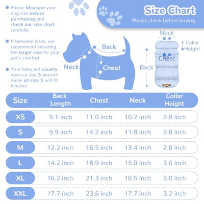 ABRRLO Winter Warm Dog Jacket for Small Medium Dogs Cat Cold Weather Coats with Harness Paded Dogs Fleece Vest Waterproof Windproof Dog Snow Jacket Pet Puppy Clothes (Light Blue,XS) - color: Light blue, size: X-Small