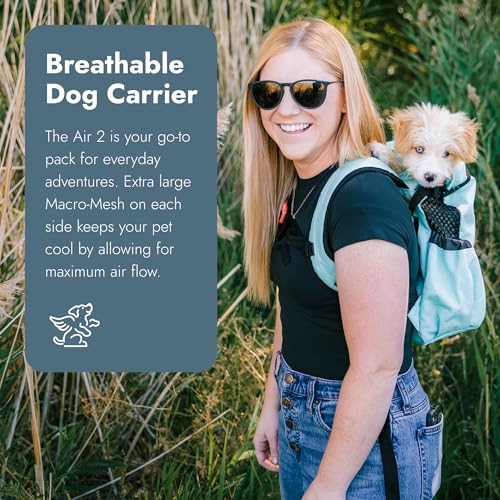 K9 Sport Sack Air 2 - Medium, Jet Black | For Dogs with 17-19” Back Length - Breathable Backpack-Style Carrier - Perfect for Walks, Short Hikes & Public Transportation