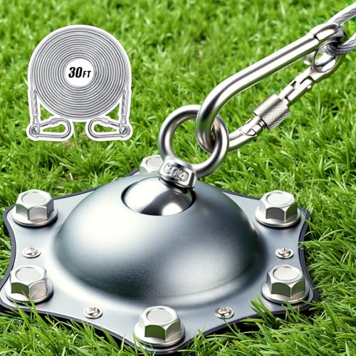 Dog Tie Out Cable and Stake, 360° Swivel Dog Stakes for Outside with 30FT Steel Wire Dog Leads for Yard Heavy Duty, No Tangle Dog Runner for Yard Outside Camping for Dogs Up to 200LBS - color: Silver, size: 30FT