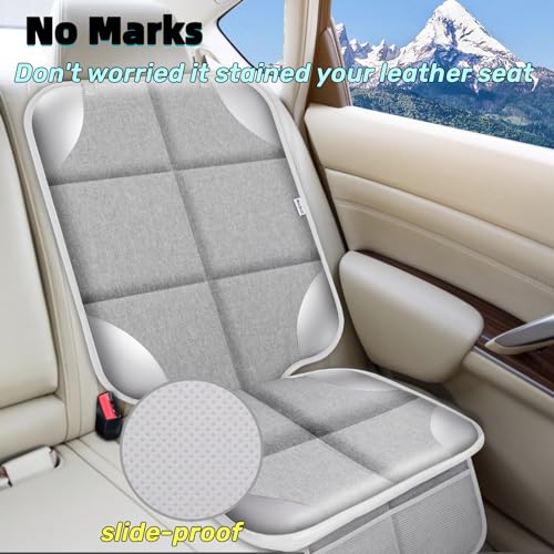 Meolsaek Car Seat Protector for Child Car Seat, Durable 600D Fabric Waterproof Car Seat Cover with Thick Pad Non-Slip Backing，No Imprints (Silver Gray-2pcs) - color: Silver Gray-2pcs