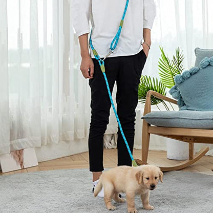 Hands Free Dog Leash Crossbody Dog Running Leash Handsfree Pet Rope for Hiking Training Heavy Duty Reflective Pet Walking Belt (Blue) - color: Blue