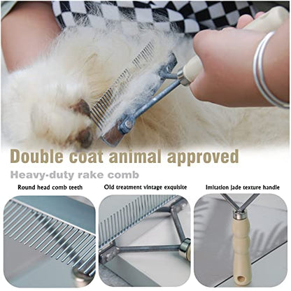 Undercoat Rake for Dogs, Grooming Rakes Brushes for Shedding Long Hair Coats Husky, German Shepherd, Golden Retriever, Long Tooth Removes Loose Hair Tangles
