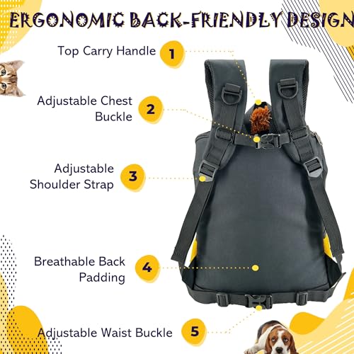 MORIK Lion's Den: Pet Backpack Carrier for Small Dogs and Cats Under 20 lbs. with Good Ventilation, Washable Mat, and Safety Strap, Ideal for Travel, Hiking, and Everyday Adventures (Large) - size: Large