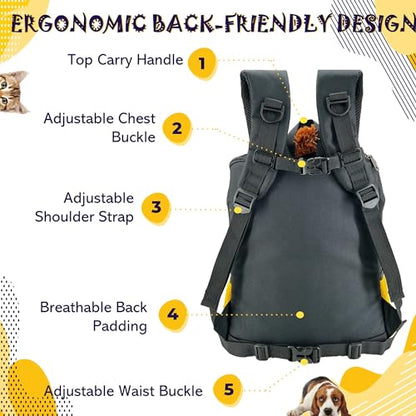 MORIK Lion's Den: Pet Backpack Carrier for Small Dogs and Cats Under 20 lbs. with Good Ventilation, Washable Mat, and Safety Strap, Ideal for Travel, Hiking, and Everyday Adventures (Medium) - size: Medium