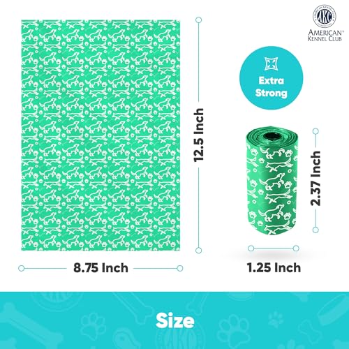 AKC Dog Poop Bags - Leak Proof Pet Waste Bags - 16 Refill Rolls - Lavender Scent - 240 Count (Puppy Print) - color: 240 Count, style: Lavender Scented