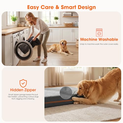 Waterproof Dog Bed for Crate, Chew Proof Orthopedic Crate Pad, Reversible Heavy Duty Oxford & Sherpa Egg Crate Foam Pet Mat for Indoor/Outdoor - size: XX- Large (47*29*3.5)