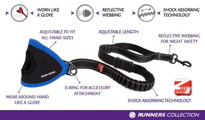 EzyDog Handy 48 Bungee Dog Leash - The Best Hands-Free Running Leash Training Lead with Superior Control and Reflective Stitching - Zero Shock Shock-Absorbing Technology (Adjustable 36” - 48”, Red) - color: Red