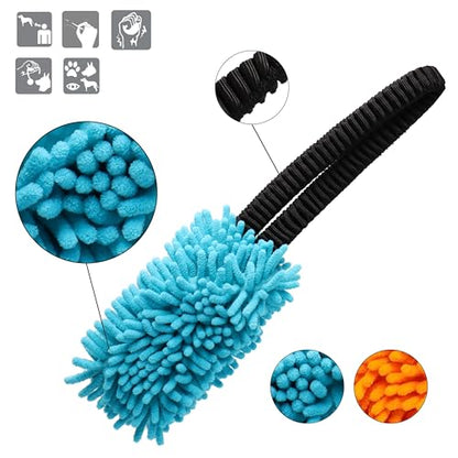 Dingo Dog Tug Toy with Bungee Handle, Microfiber, Blue - color: Blue