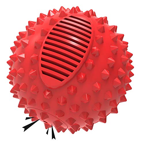 petizer Indestructible Squeaky Dog Balls for Aggressive Chewers, Relieve Anxiety, Interactive Dog Toy, Floatable Rubber Ball for Large Dogs, Outdoor Waterproof, 4inch, Red - color: Red, size: 4" (Medium/Large Dog)
