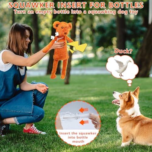 3 Pack No Stuffing Dog Toys, Dog Squeaky Toy to Keep Them Busy, Interactive Crinkle Puppy Toy for Boredom, Christmas Thanksgiving Gift for Small, Medium Dogs