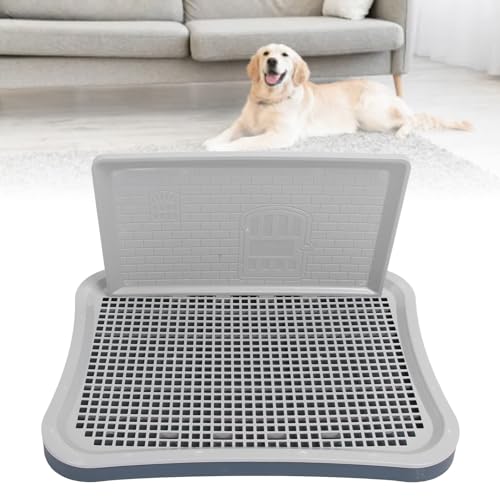 Puppy Pee Pad Holder,Dog Training Toilet with Wall Column Removable Portable Puppy Mesh Training Potty for Large Small Medium Pets (Navy Blue) - color: Navy Blue