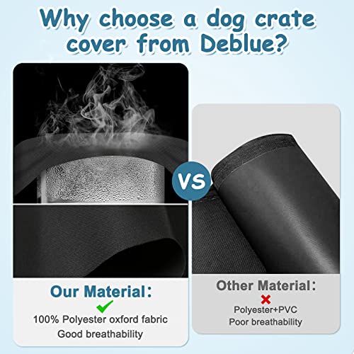 Deblue Durable Medium Dog Crate Cover, Windproof Dog Kennel Covers Fit 30 inch Wire Crate Cover Black - (30 inches, Black) - color: Black, size: 30.0"L x 19.0"W x 21.0"H