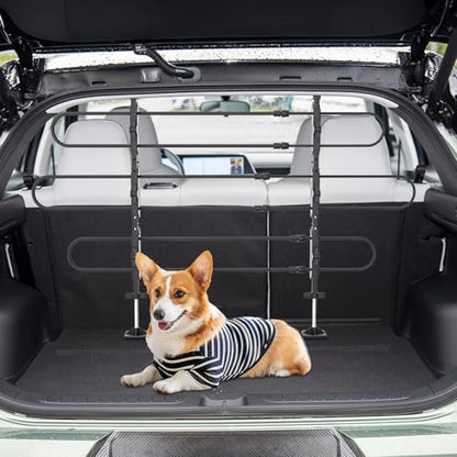 Magshion Adjustable Dog Barrier, Pet Gate Vehicle Back Seat Divider Universal for SUVs, Cars, Trucks & Minivans, 34''-60'' Wide, 30''-50'' Tall, Strong Metal Tubing & Easy Install, Black