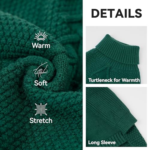 cyeollo Dog Sweater Pullover Turtleneck for Dogs, Classic Knitwear Fall Winter Cold Weather Dog Clothes Warm Pet Apparel Small Medium Large Dog Sweaters, Green S - color: Green, size: Small