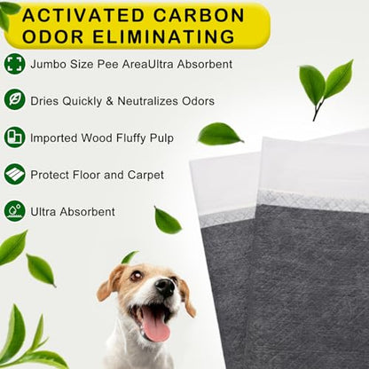 Extra Large 54"x37" 35 Pcs Odor-Control Super Absorbency Charcoal Pee Pads for Dogs,Leak-Proof Pet Training Pee Pads,Thicken Disposable Potty Pads Puppy Training Pads for Cats Rabbits