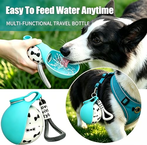 2-in-1 Portable Dog Water Bottle with Bowl, 10oz Stainless Steel Travel Pet Water Dispenser, No-Spill Leak-Proof Design with Silicone Bowl, Perfect for Walking, Hiking, and Travel (Pink B) - color: Pink B