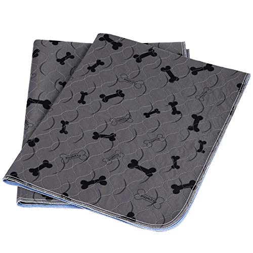 Washable Dog Pee Pads with Free Grooming Gloves,Non Slip Dog Mats with Great Urine Absorption,Reusable Puppy Pee Pads for Whelping,Potty,Training,Playpen - size: 41x41 Inch (Pack of 2)