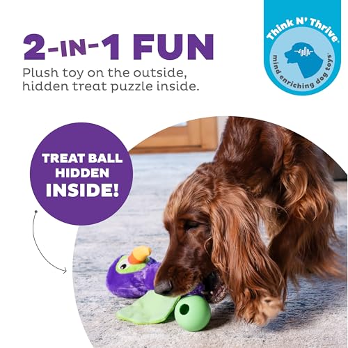 Outward Hound by Nina Ottosson Hide-Ablez Plush Dog Puzzle with Treat Ball, Toucan, Multicolored - color: Hide-Ablez Toucan