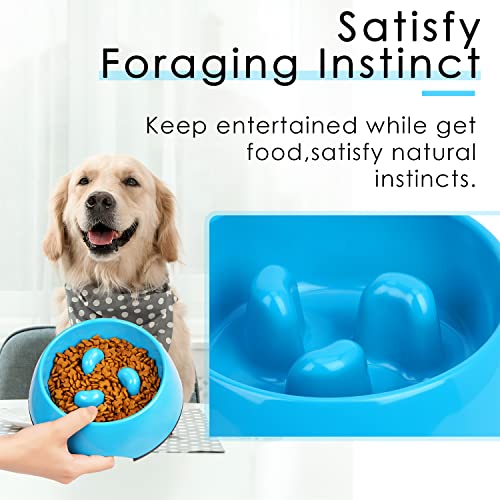 Super Design Slow Feeder Dog Bowl, 1 Cup, Non-Slip, Heat-Resistant, Sturdy, Dishwasher Safe, Suitable for Large Dogs - color: Blue, size: M
