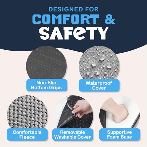 PAWZY Dog Stairs for Bed & Couch, 2-Step Foam Pet Steps 12” High for Small Dogs & Cats up to 60 lbs, Wide Non-Slip Stairs, Waterproof Washable Zipper Cover, No Assembly, Grey - 2 Pack - size: 2 Step
