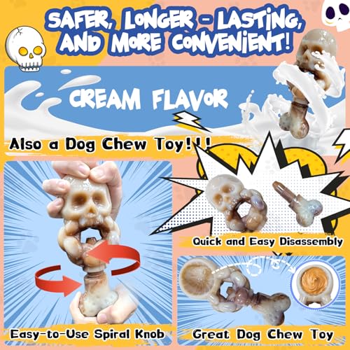 Fuufome Tough Dog Toys for Aggressive Chewers: Indestructible Dog Chew Toys-Upgraded Bully Stick Holder & Chew Toys-Super Chewers Toys for Large,Medium,Small Breeds - color: White