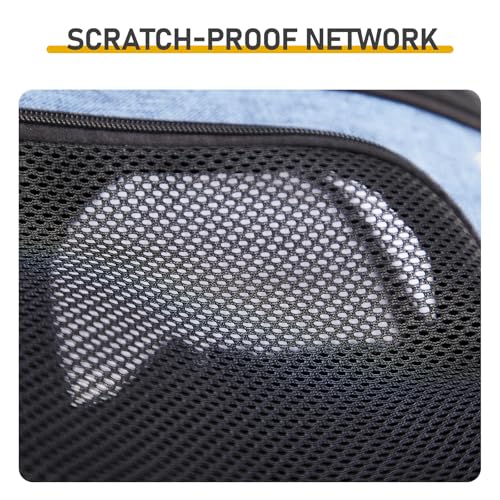Pet Carrier Backpack, Expandable Cat and Dog Carrier with Back Extension, Breathable Mesh Travel Backpack for Small Dogs and Cats, Soft-Sided, Up to 26 lbs