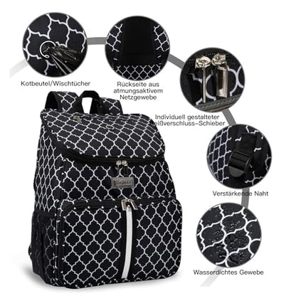 BAGLHER丨Dog Travel Bag, Airline Approved Pet Supplies Backpack, Dog Travel Backpack with 2 Silicone Collapsible Bowls and 2 Food Baskets - color: DLBlack-A