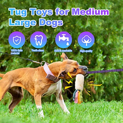Dog Rope Toys, Nearly Indestructible Dog Rope Toys with Strong Squeak- Ideal Tug of War Interactive Dog Training Toy, Dental Cleaning Chew Toys, Dog Tug Toy for Boredom Suitable for Dogs of All Ages - color: White