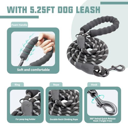 AUROTH Dog Harness and Leash Set, Soft Padded Service Dog Vest with 5.25FT Dog Leash, No Choke, Easy On Pet Vest, Adjustable Reflective No Pull Pet Vest Medium Sized Dog, Easy Walking and Training - color: Macaron Blue, size: Medium