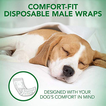 Vet's Best Vet’s Best Comfort Fit Disposable Male Dog Diapers | Absorbent Male Wraps with Leak Proof Fit | Large, 12 Count - size: Large, style: 12 count